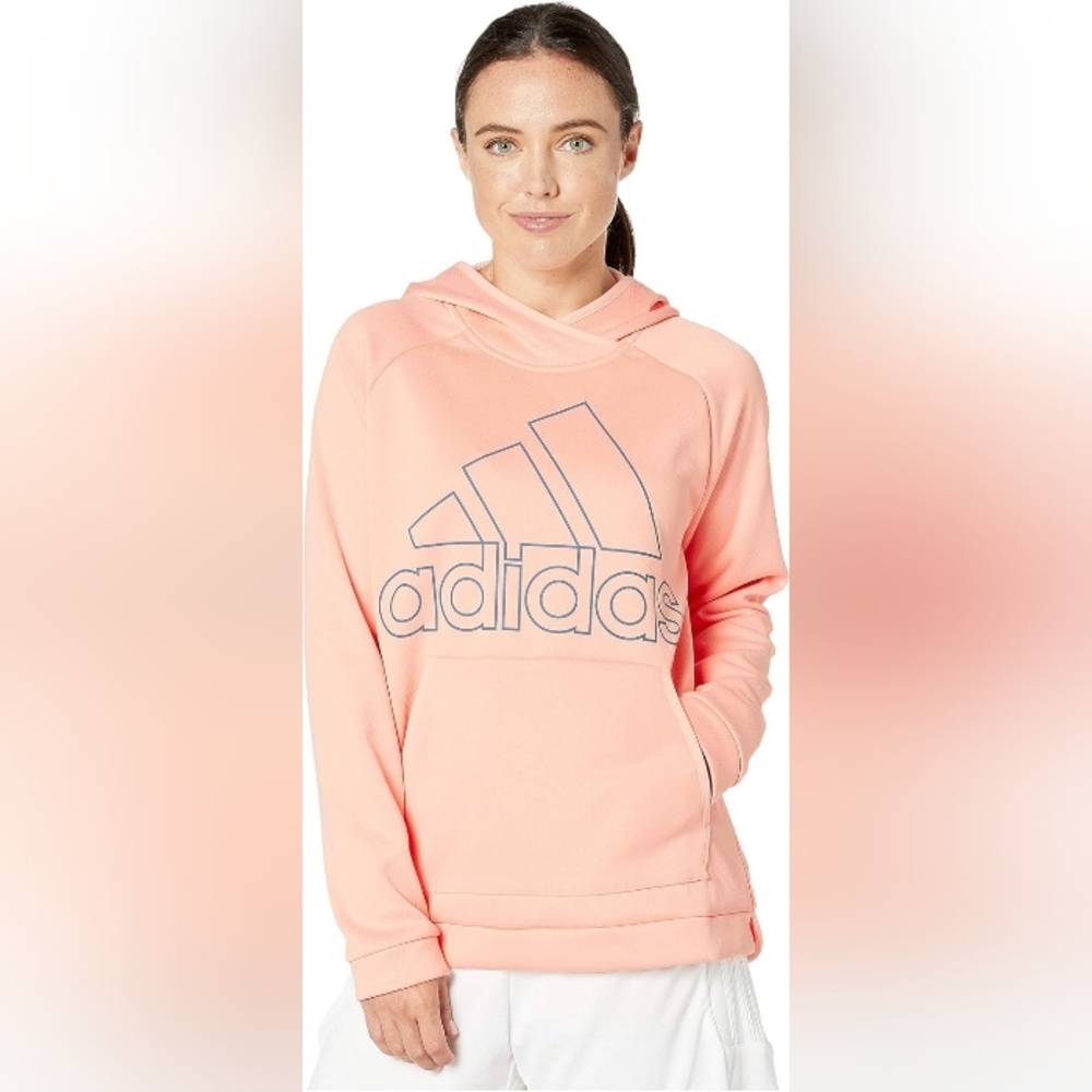 adidas Women's Team Issue Badge Of Sport Hooded Sweatshirt Medium